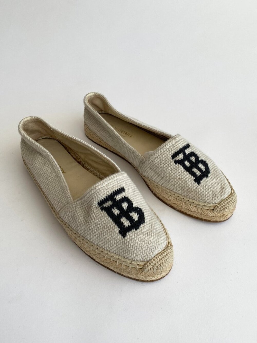 Burberry Tabitha Woven Espadrilles - Size 38.5